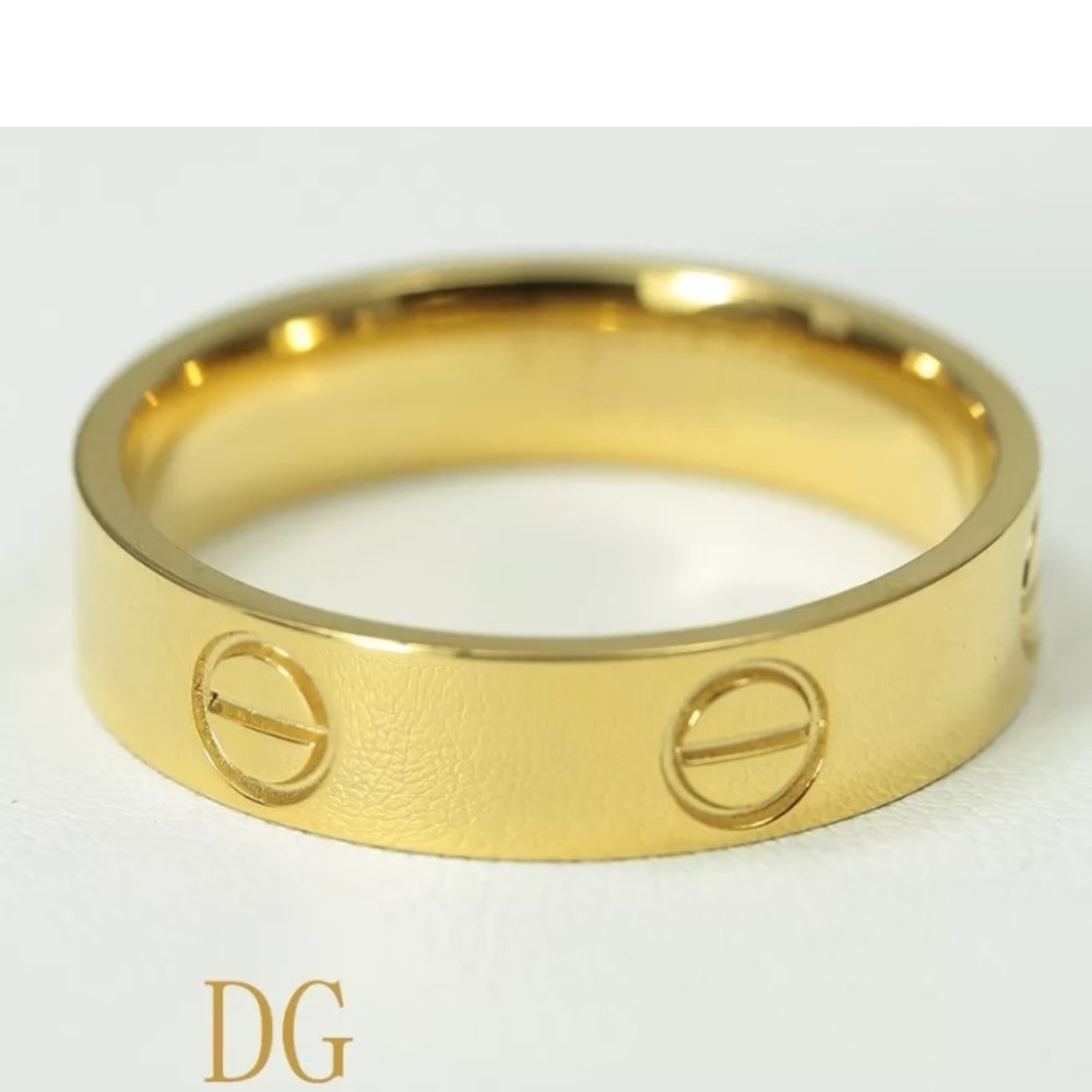 Stainless Steel gold color ring 6mm